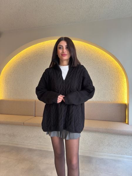 Grofe Fermuarlı Kazak