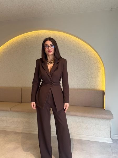 Nero Kemerli Blazer Ceket