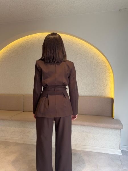 Nero Kemerli Blazer Ceket